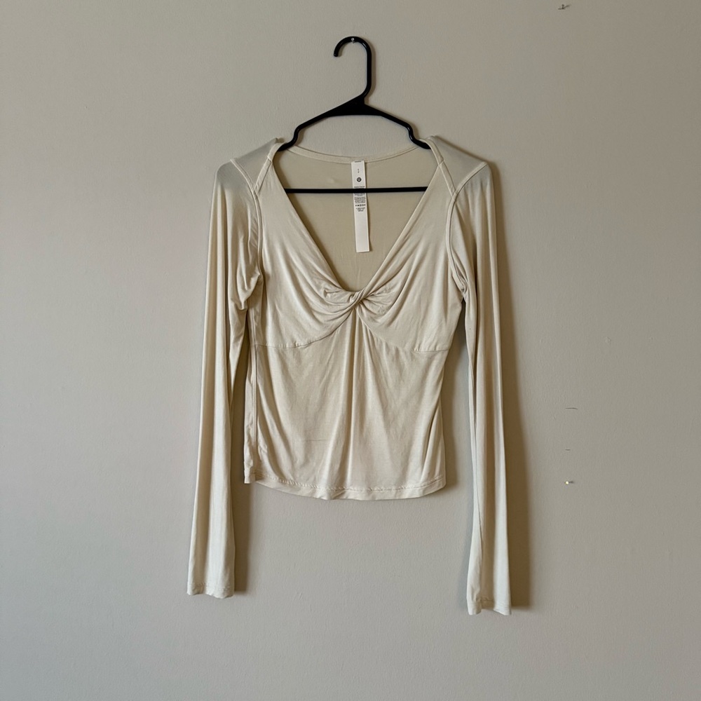 Lululemon Athletica Cream V-Neck Blouse